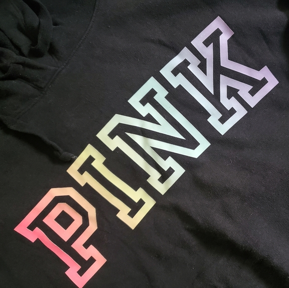 Victoria's Secret PINK Rainbow Graphic Hoodie NWOT - Picture 2 of 5